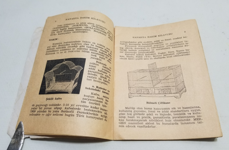 1966 TARİHLİ KANARYA BAKIM KLAVUZU İSİMLİ KİTAP