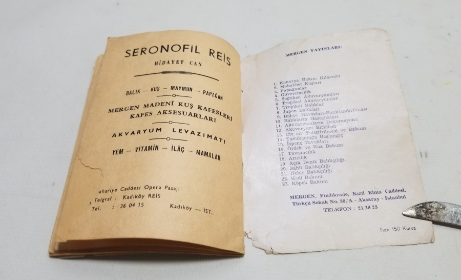 1966 TARİHLİ KANARYA BAKIM KLAVUZU İSİMLİ KİTAP