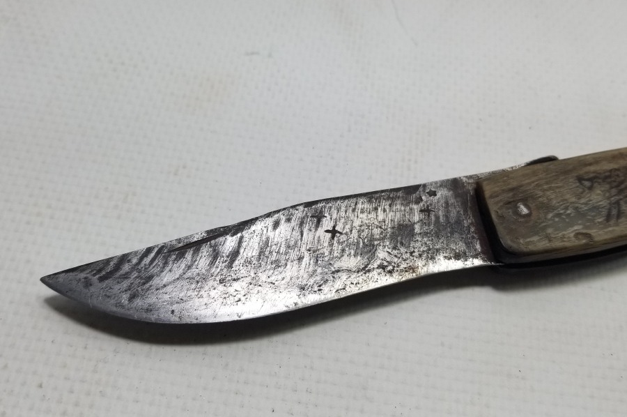 BOYNUZ SAPLI OSMANLI DÖNEMİ EL YAPIMI ÇAKI