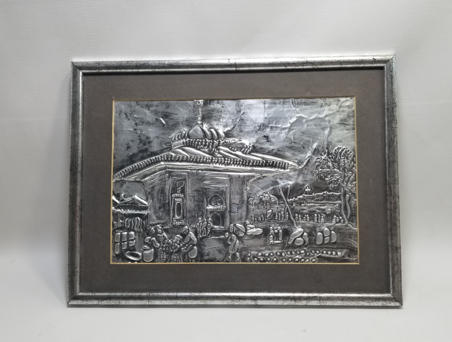 KABARTMA İŞÇİLİKLİ GÜMÜŞ KAPLAMA ANTİKA PANO