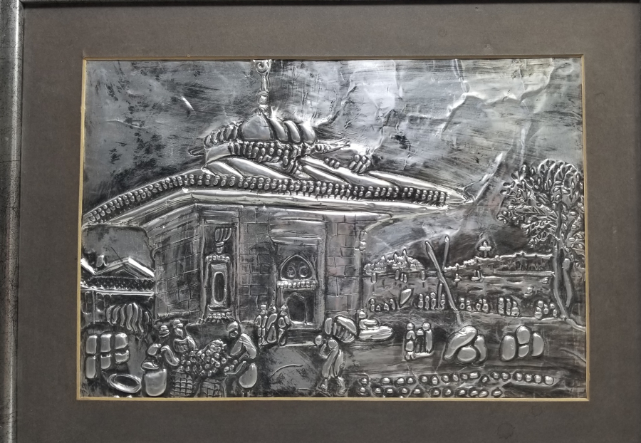 KABARTMA İŞÇİLİKLİ GÜMÜŞ KAPLAMA ANTİKA PANO