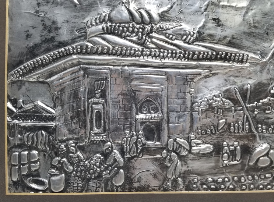 KABARTMA İŞÇİLİKLİ GÜMÜŞ KAPLAMA ANTİKA PANO