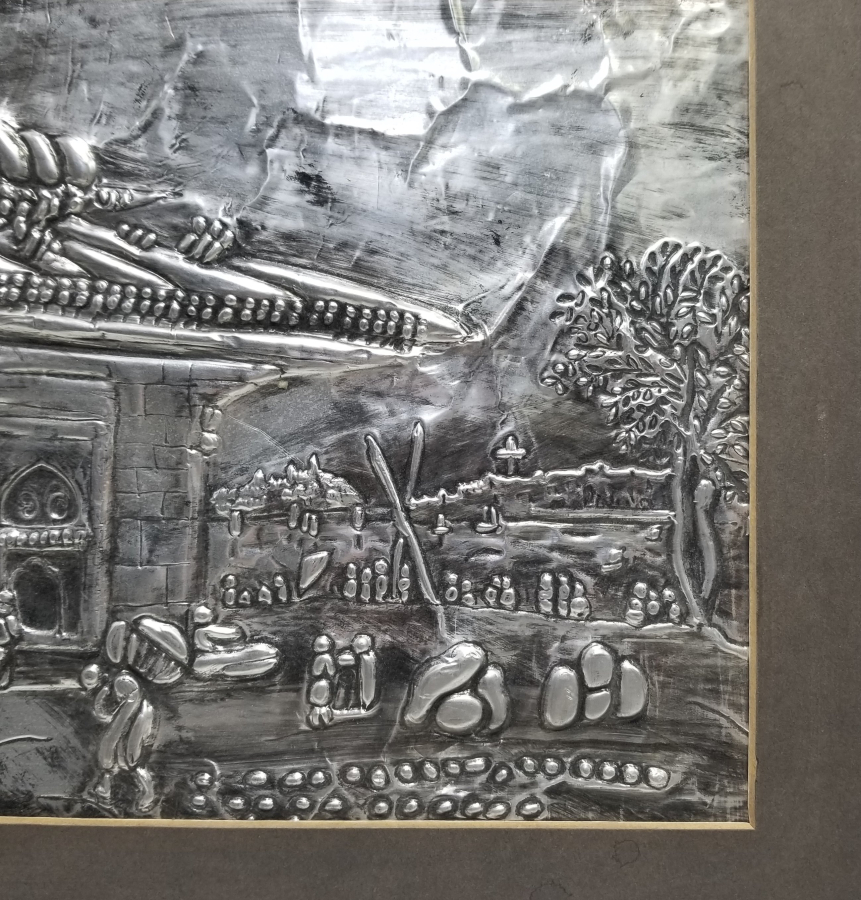 KABARTMA İŞÇİLİKLİ GÜMÜŞ KAPLAMA ANTİKA PANO