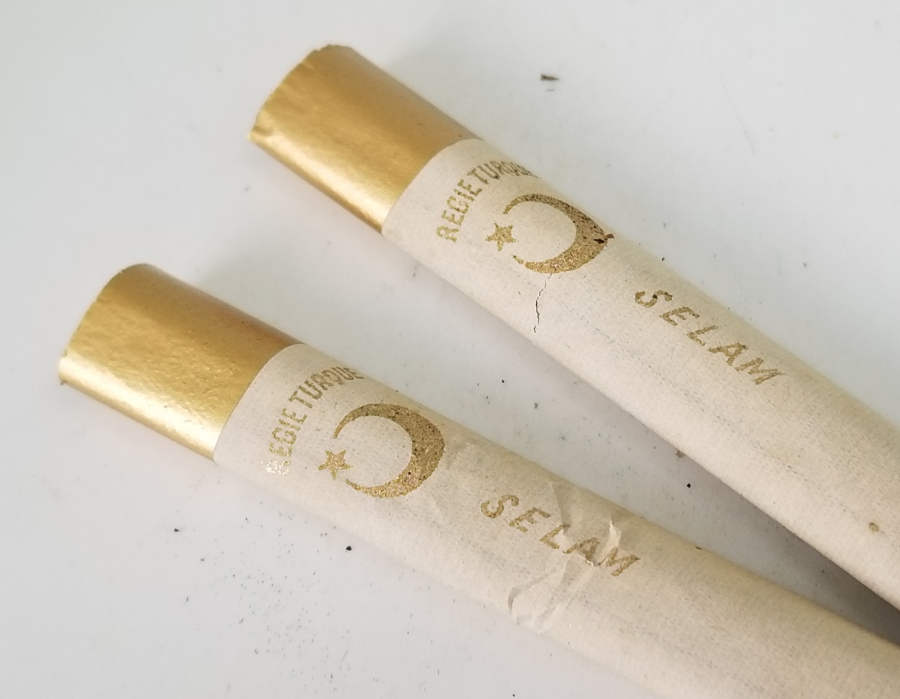 OSMANLI DÖNEMİ ALTIN VARAKLI KAĞITLI 2 ADET SİGARA