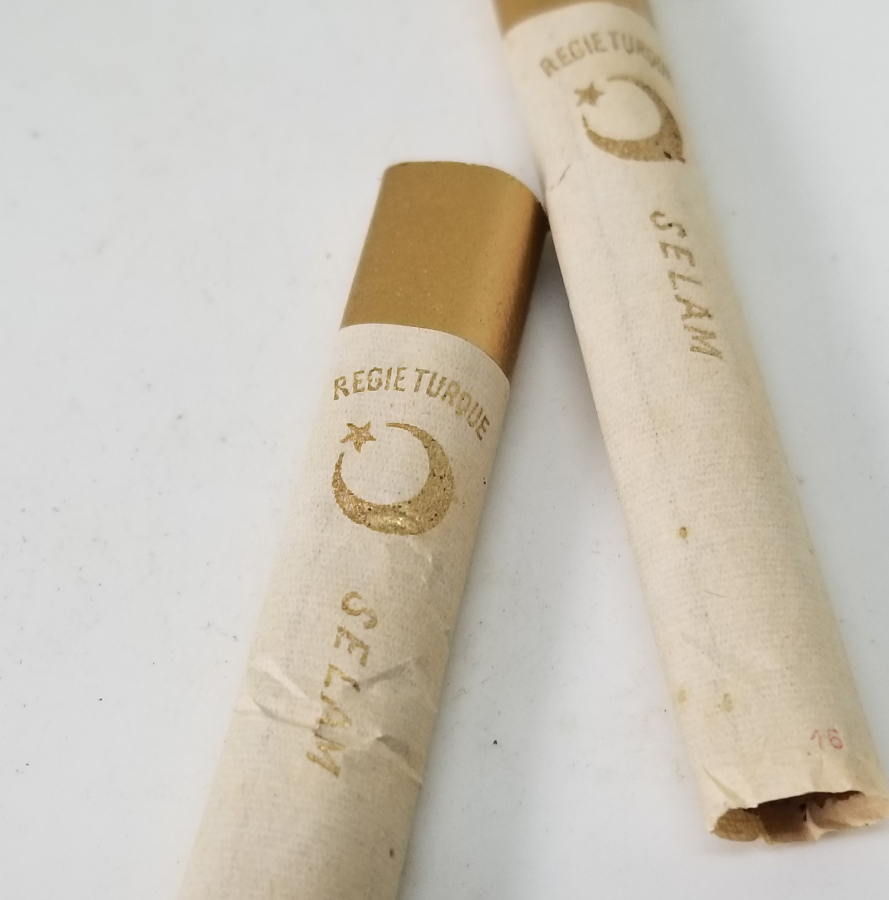 OSMANLI DÖNEMİ ALTIN VARAKLI KAĞITLI 2 ADET SİGARA