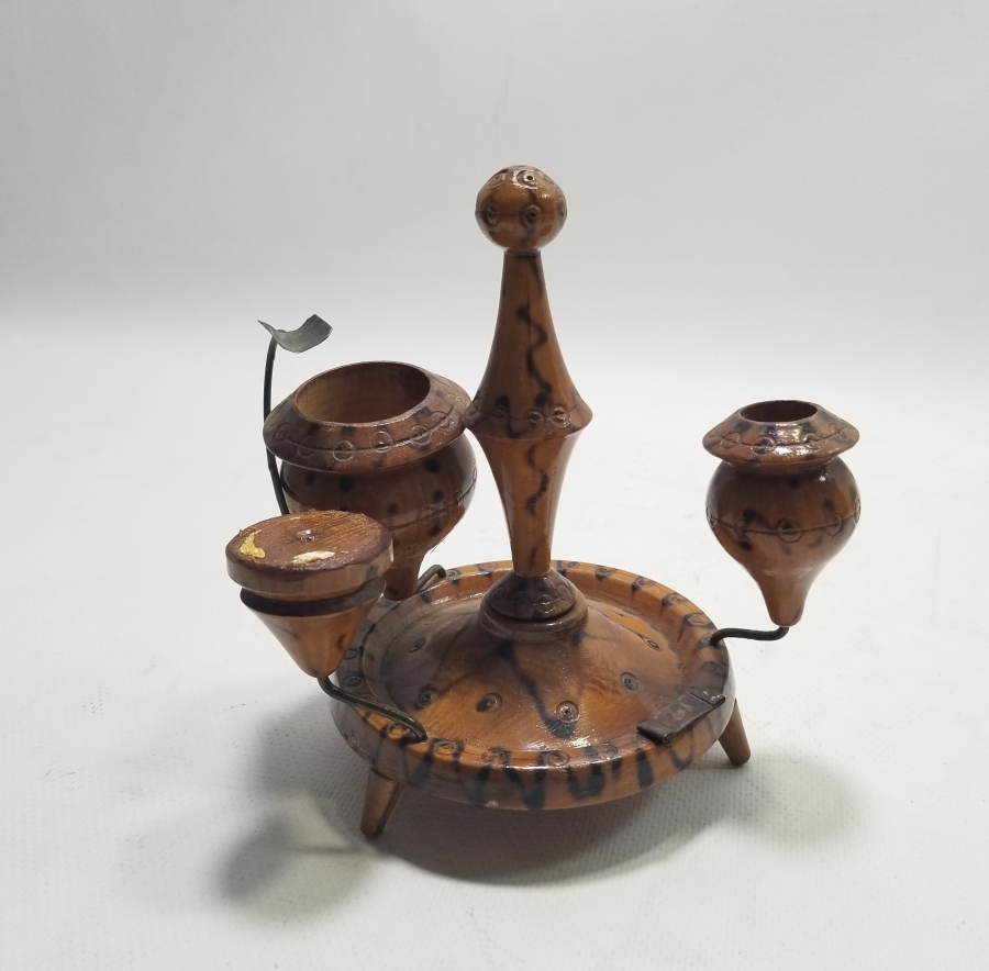 OSMANLI DÖNEMİ EL YAPIMI AHŞAP MASA MUMLUĞU