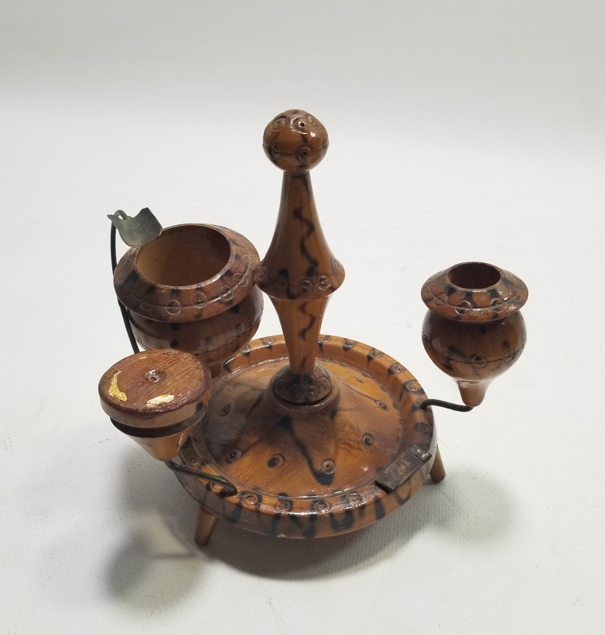 OSMANLI DÖNEMİ EL YAPIMI AHŞAP MASA MUMLUĞU