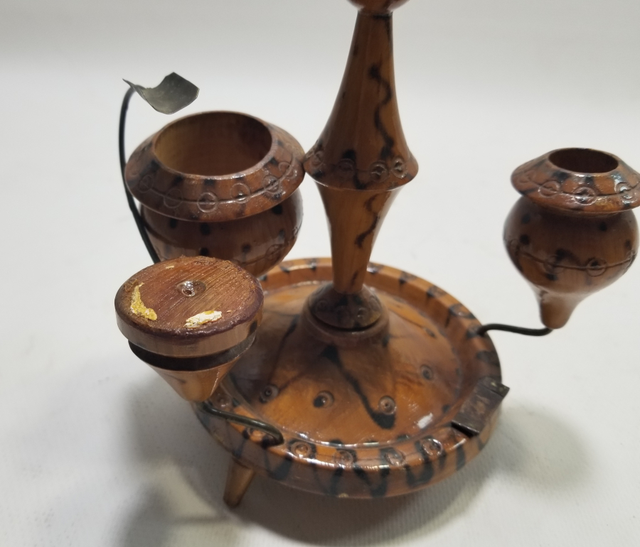 OSMANLI DÖNEMİ EL YAPIMI AHŞAP MASA MUMLUĞU