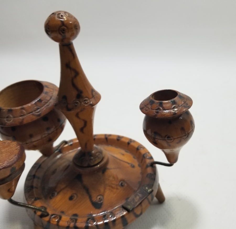 OSMANLI DÖNEMİ EL YAPIMI AHŞAP MASA MUMLUĞU