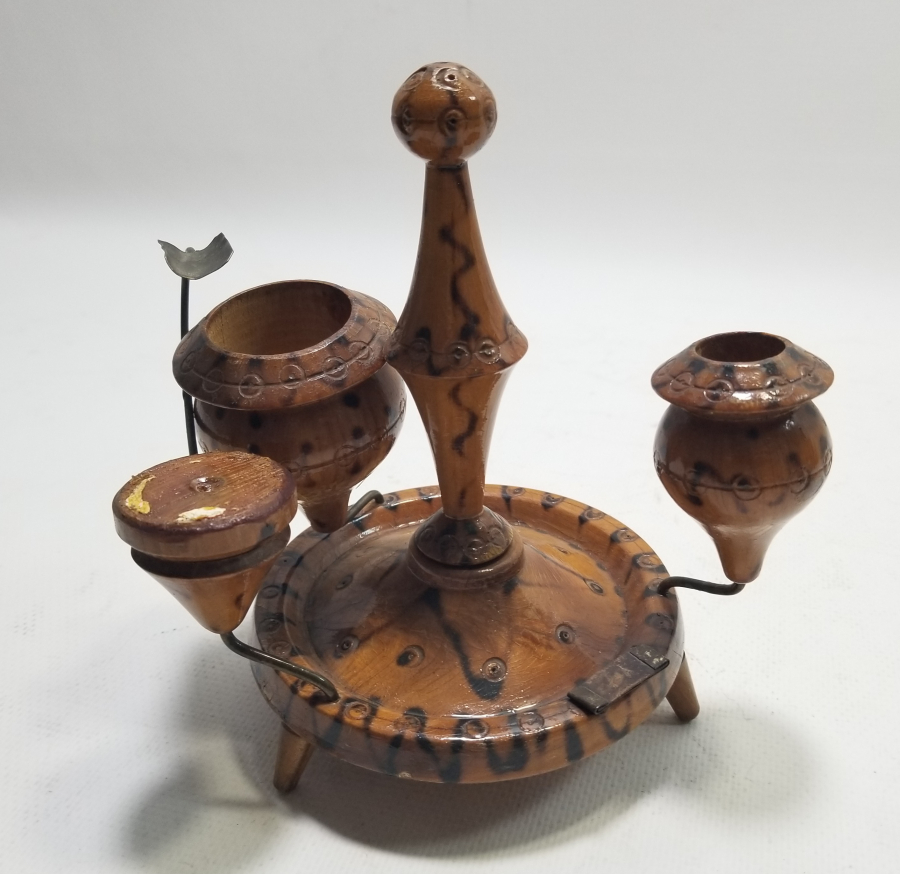 OSMANLI DÖNEMİ EL YAPIMI AHŞAP MASA MUMLUĞU