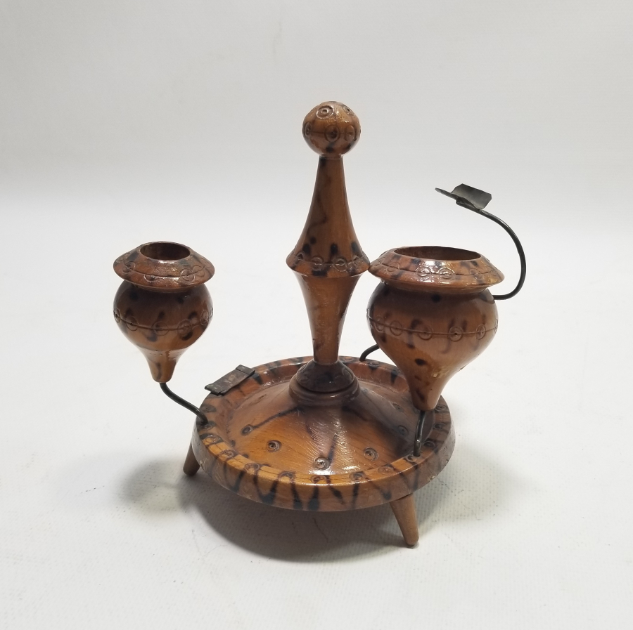 OSMANLI DÖNEMİ EL YAPIMI AHŞAP MASA MUMLUĞU