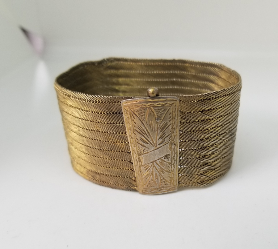 ÜZERİ KALEM İŞÇİLİKLİ OSMANLI DÖNEMİ TRABZON İŞİ HASIR ÖRME GELİN BİLEZİĞİ