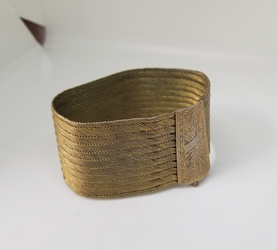 ÜZERİ KALEM İŞÇİLİKLİ OSMANLI DÖNEMİ TRABZON İŞİ HASIR ÖRME GELİN BİLEZİĞİ