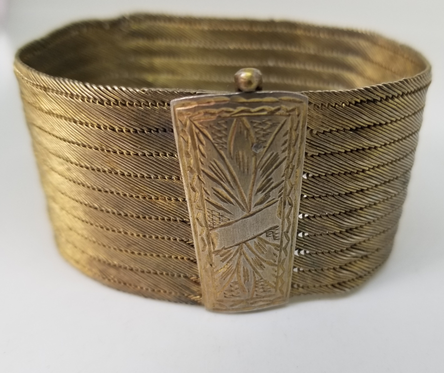 ÜZERİ KALEM İŞÇİLİKLİ OSMANLI DÖNEMİ TRABZON İŞİ HASIR ÖRME GELİN BİLEZİĞİ