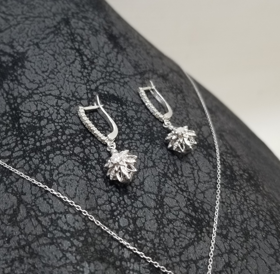 PIRLANTA TAŞLI KOLYE KÜPE TAKIMI