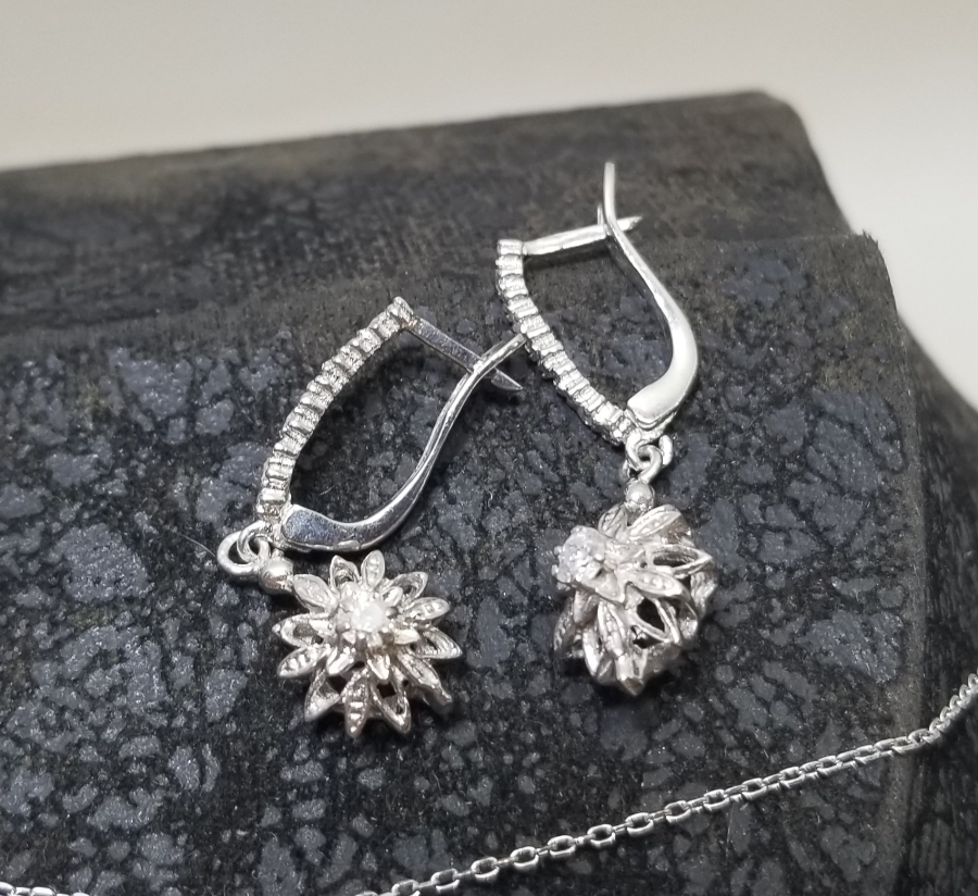 PIRLANTA TAŞLI KOLYE KÜPE TAKIMI