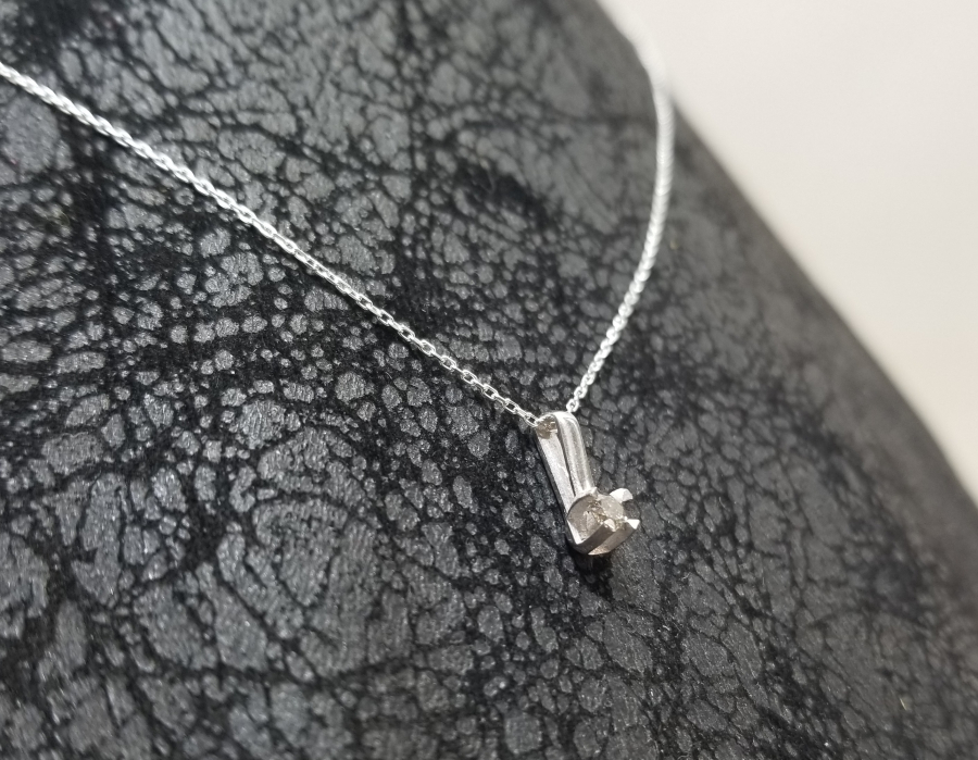 PIRLANTA TAŞLI ÖZEL YAPIM GÜMÜŞ KOLYE