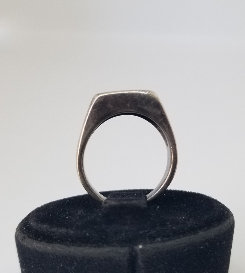 SİYAH AKİK TAŞLI GÜMÜŞ ERKEK YÜZÜĞÜ