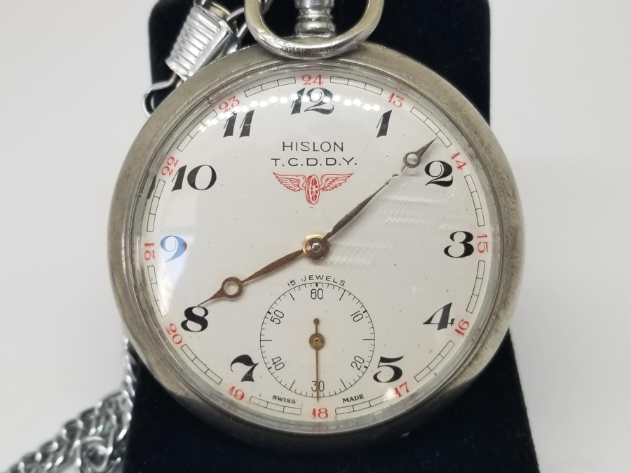 DEVLET DEMİR YOLLARI İÇİN YAPILMIŞ HISLON MARKA KURMALI ANTİKA CEP SAATİ