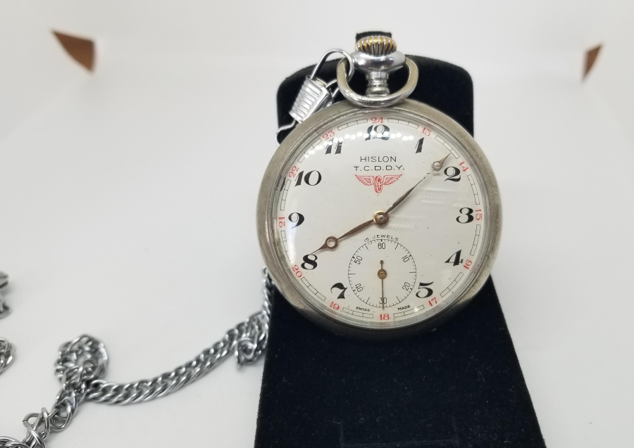 DEVLET DEMİR YOLLARI İÇİN YAPILMIŞ HISLON MARKA KURMALI ANTİKA CEP SAATİ