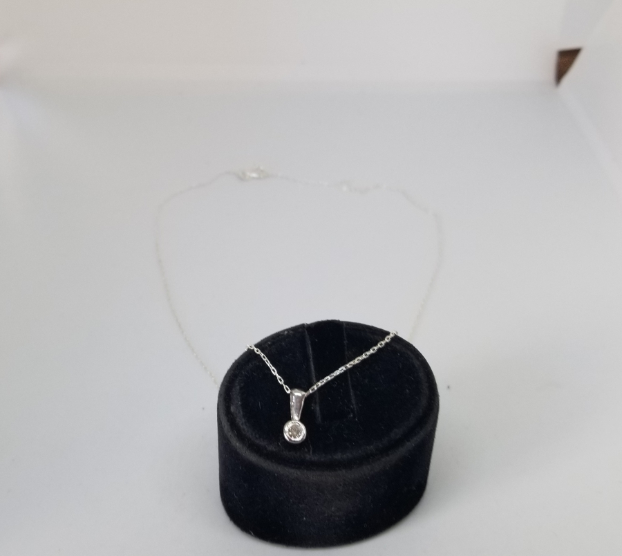 PIRLANTA TAŞLI ÖZEL YAPIM GÜMÜŞ KOLYE