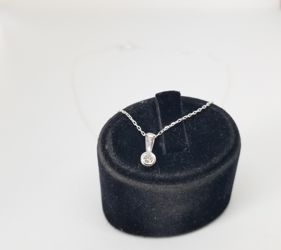 PIRLANTA TAŞLI ÖZEL YAPIM GÜMÜŞ KOLYE