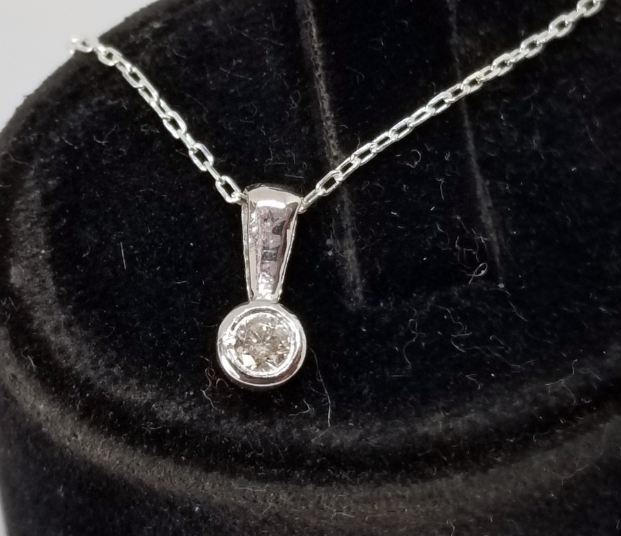 PIRLANTA TAŞLI ÖZEL YAPIM GÜMÜŞ KOLYE