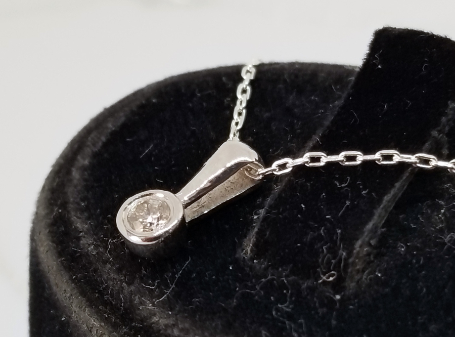 PIRLANTA TAŞLI ÖZEL YAPIM GÜMÜŞ KOLYE