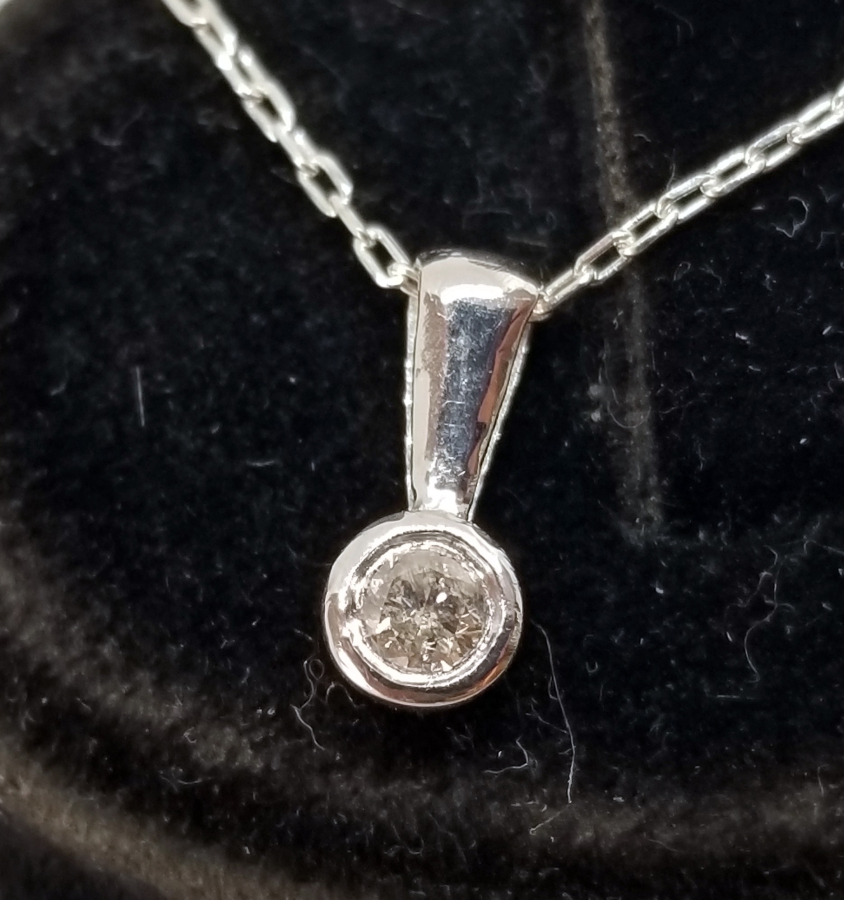 PIRLANTA TAŞLI ÖZEL YAPIM GÜMÜŞ KOLYE