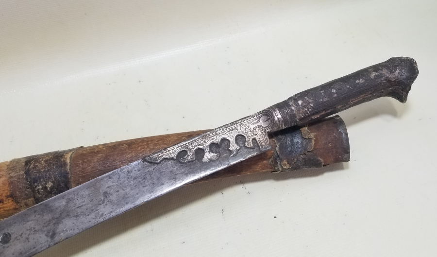 GÜMÜŞ SAPLI OSMANLI DÖNEMİ YENİÇERİ YATAĞAN KILIÇ