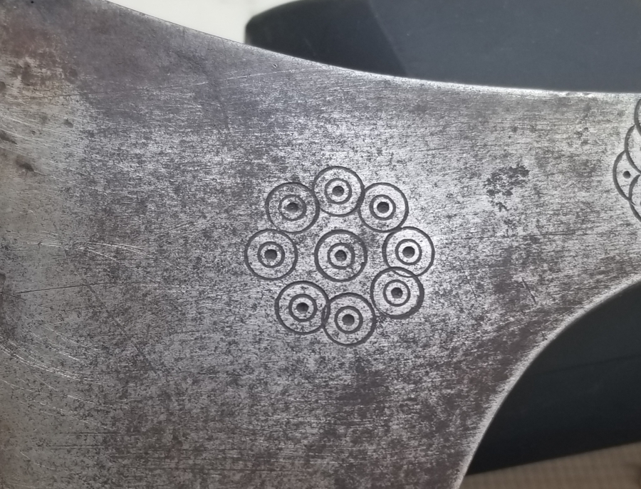 OSMANLI DÖNEMİ ÜZERİ ALTIN ÇAKMA İŞÇİLİKLİ ÇOK NADİR YENİÇERİ TÖREN BALTASI