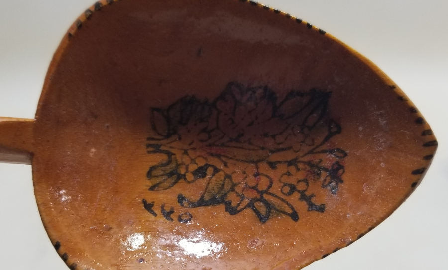 ÜZERİ TARİHLİ EL BOYAMA OSMANLI DÖNEMİ TAHTA KAŞIK