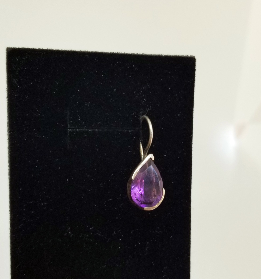 AMETİST TAŞLI GÜMÜŞ KÜPE