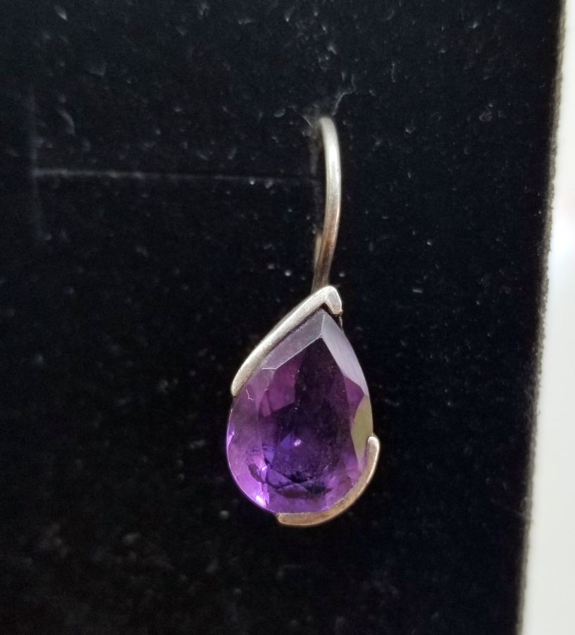 AMETİST TAŞLI GÜMÜŞ KÜPE