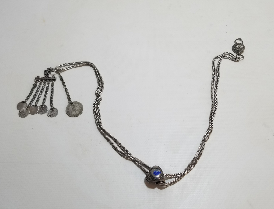 MİNELİ SÜRGÜLÜ OSMANLI DÖNEMİ İPEK ZİNCİRLİ GÜMÜŞ CEP SAATİ KÖSTEĞİ