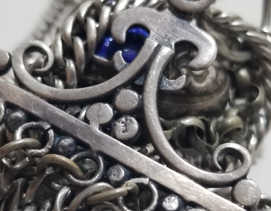 MİNELİ SÜRGÜLÜ OSMANLI DÖNEMİ İPEK ZİNCİRLİ GÜMÜŞ CEP SAATİ KÖSTEĞİ