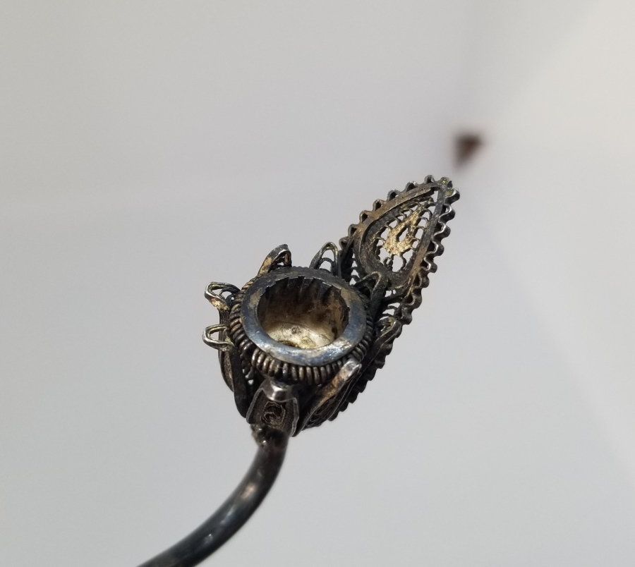 OSMANLI DÖNEMİ TELKARİ İŞÇİLİKLİ ÖZEL YAPIM GÜMÜŞ AĞIZLIK