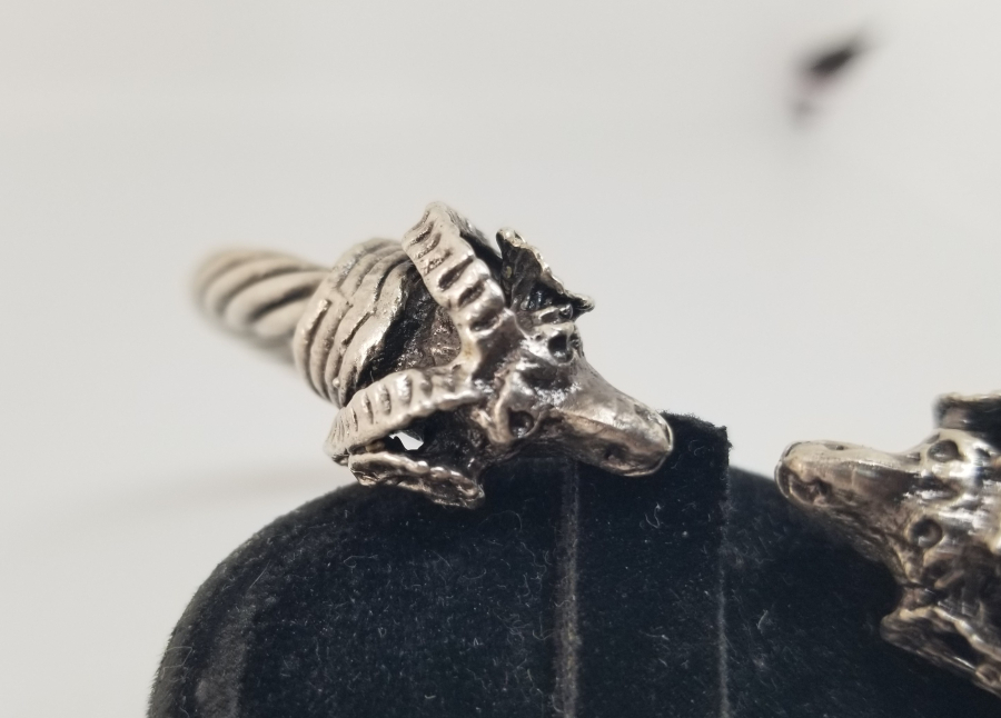 ÖZEL YAPIM KOÇ BAŞLI GÜMÜŞ BİLEZİK - BİLEKLİK