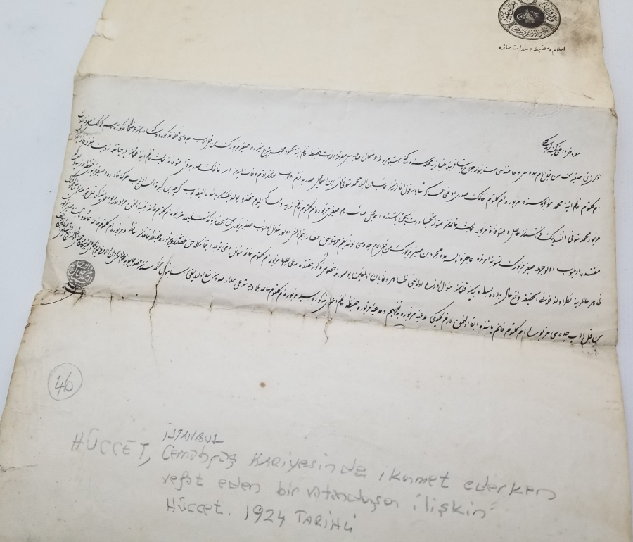 OSMANLI DÖNEMİ EL YAZMA BÜYÜK BOY HÜCCET