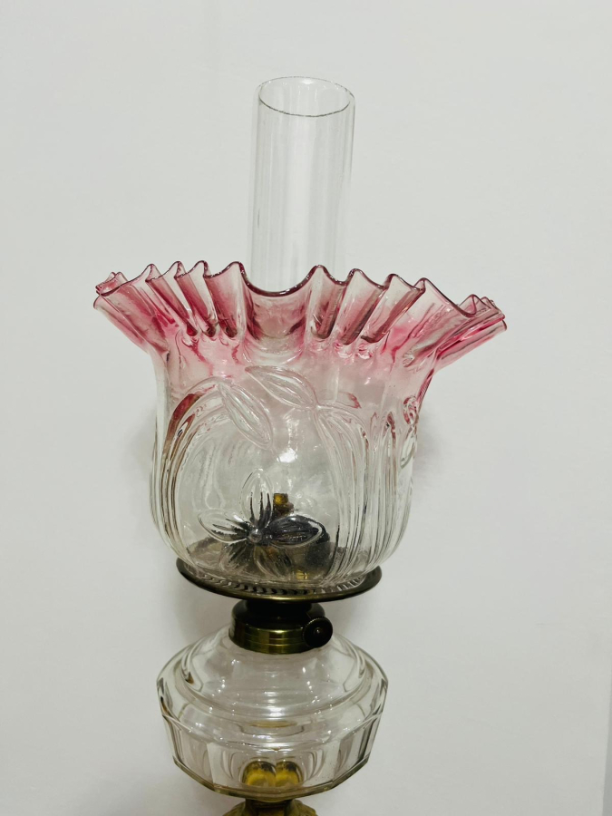 ALTIN VERMEYLİ BRONZ AYAKLI NADİR TİPTE OSMANLI DÖNEMİ GAZ LAMBASI