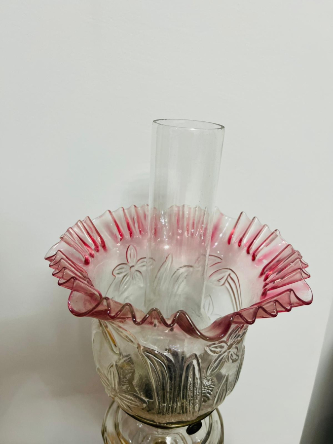 ALTIN VERMEYLİ BRONZ AYAKLI NADİR TİPTE OSMANLI DÖNEMİ GAZ LAMBASI