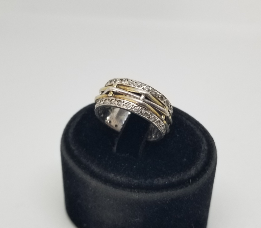 KABARTMA İŞÇİLİKLİ VE MARGAZİT TAŞLI GÜMÜŞ ALYANS