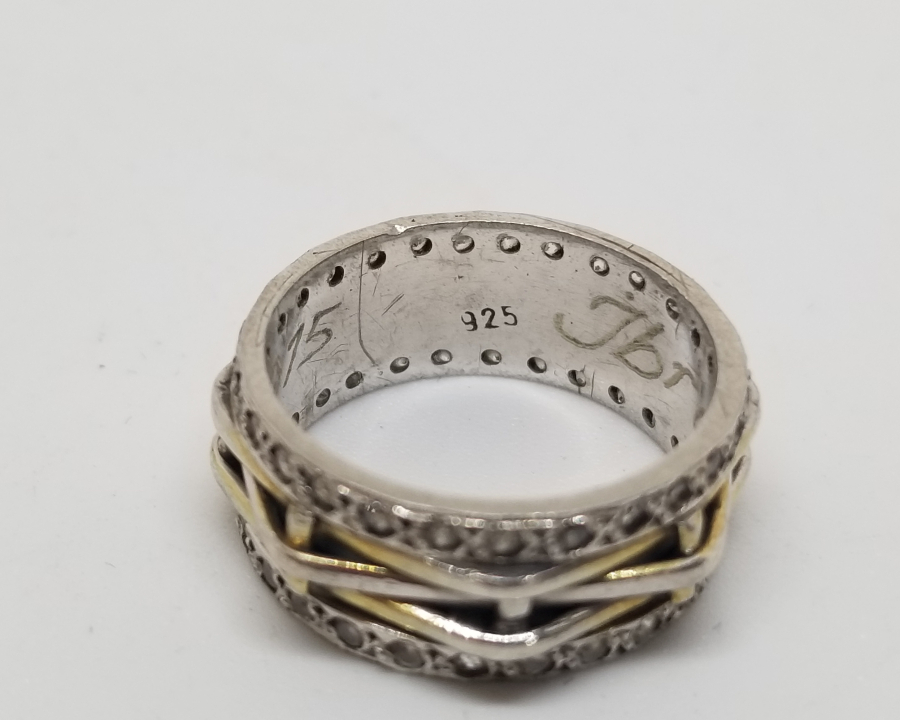 KABARTMA İŞÇİLİKLİ VE MARGAZİT TAŞLI GÜMÜŞ ALYANS