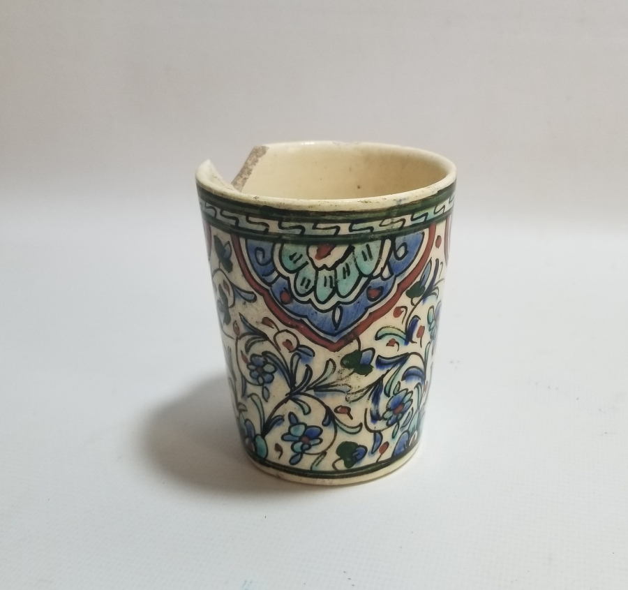 OSMANLI DÖNEMİ EL BOYAMA NADİR KÜTAHYA BARDAK