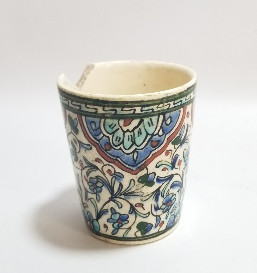 OSMANLI DÖNEMİ EL BOYAMA NADİR KÜTAHYA BARDAK