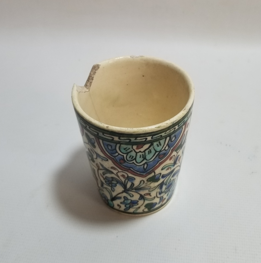 OSMANLI DÖNEMİ EL BOYAMA NADİR KÜTAHYA BARDAK