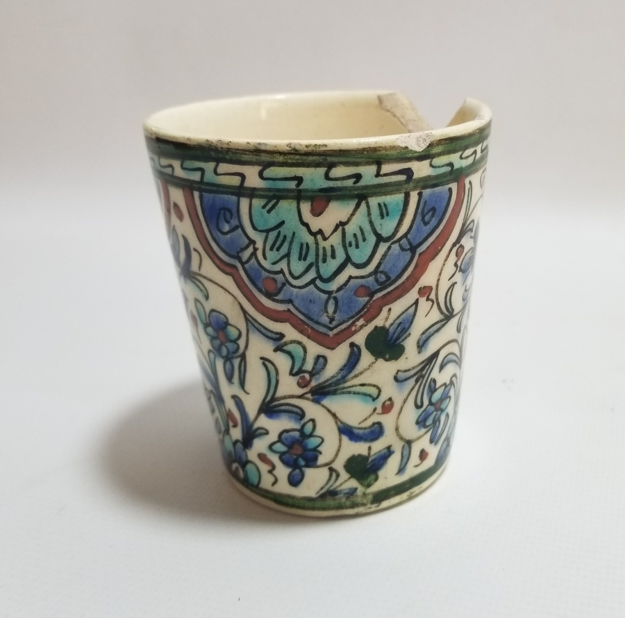 OSMANLI DÖNEMİ EL BOYAMA NADİR KÜTAHYA BARDAK