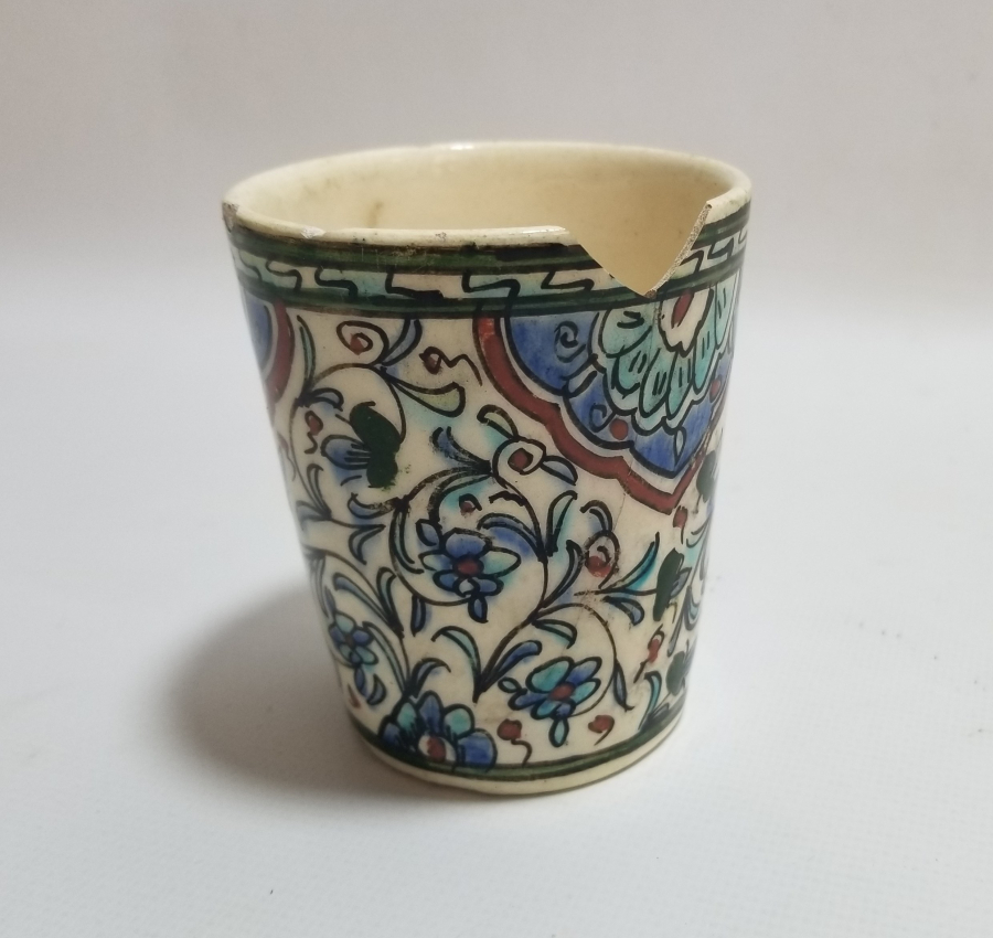 OSMANLI DÖNEMİ EL BOYAMA NADİR KÜTAHYA BARDAK