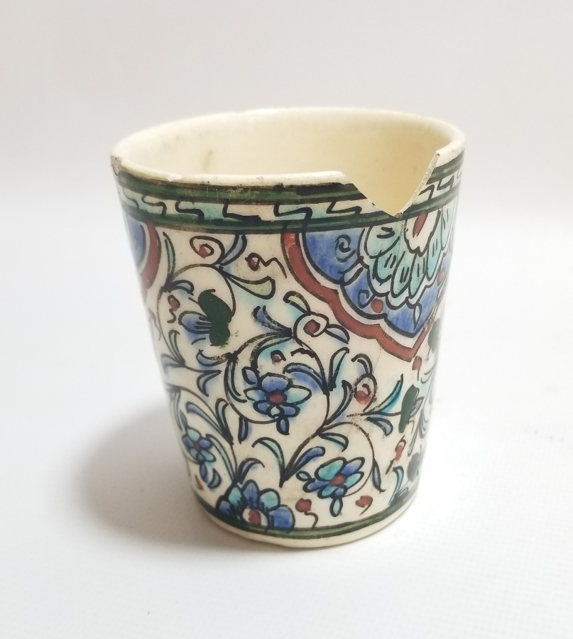 OSMANLI DÖNEMİ EL BOYAMA NADİR KÜTAHYA BARDAK