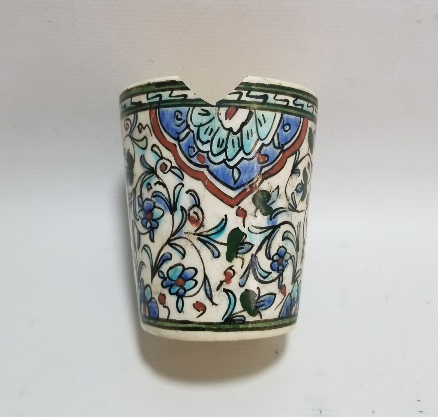 OSMANLI DÖNEMİ EL BOYAMA NADİR KÜTAHYA BARDAK